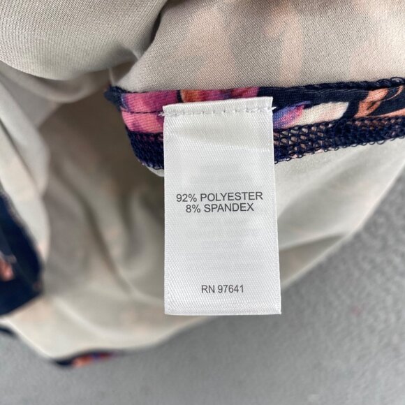 J Jill Top Womens Large Navy Pink Floral Fit Performance Long Sleeve Tee Stretch - Picture 6 of 10